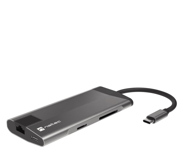Natec FOWLER PLUS USB-C 8W1 HUB -> USB 3.0 3X, HDMI 4K, USB-C PD, - 1470218 - zdjęcie 2